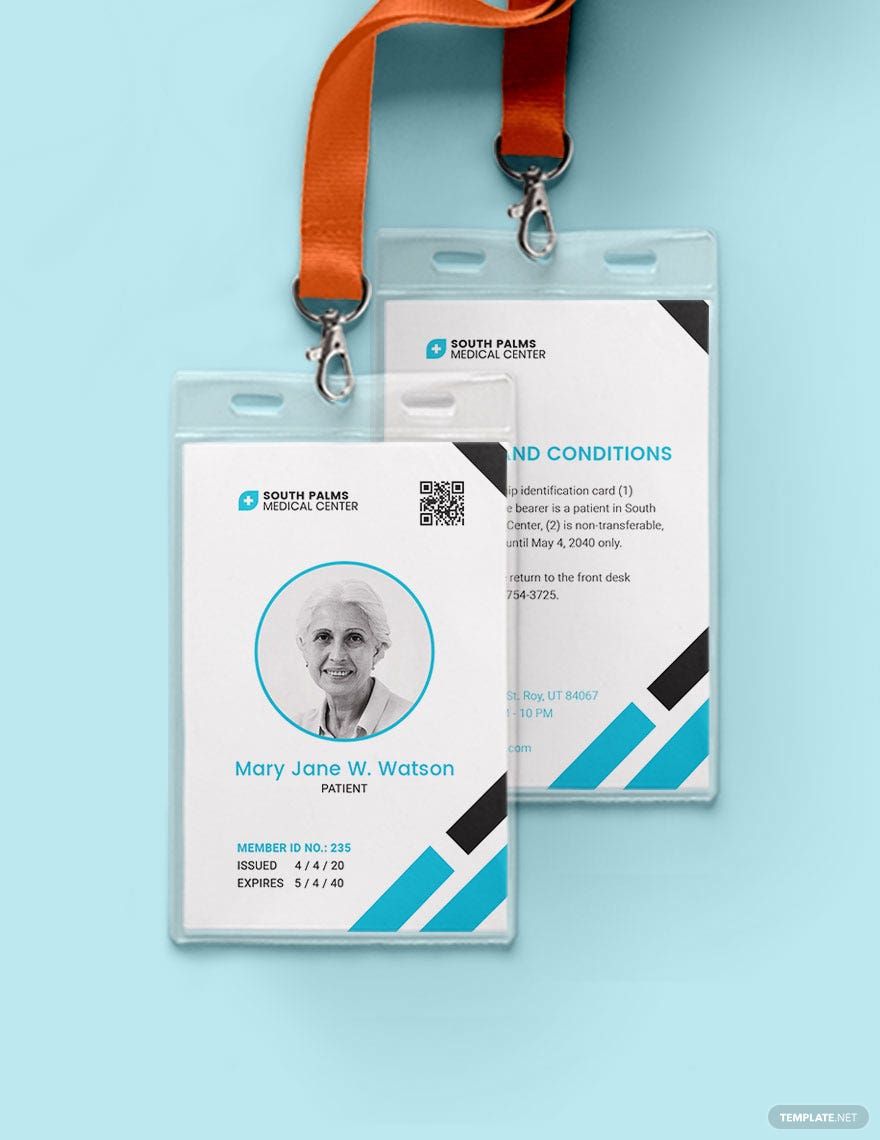 Patient ID Card Template in Word, Illustrator, PSD, Apple Pages, Publisher