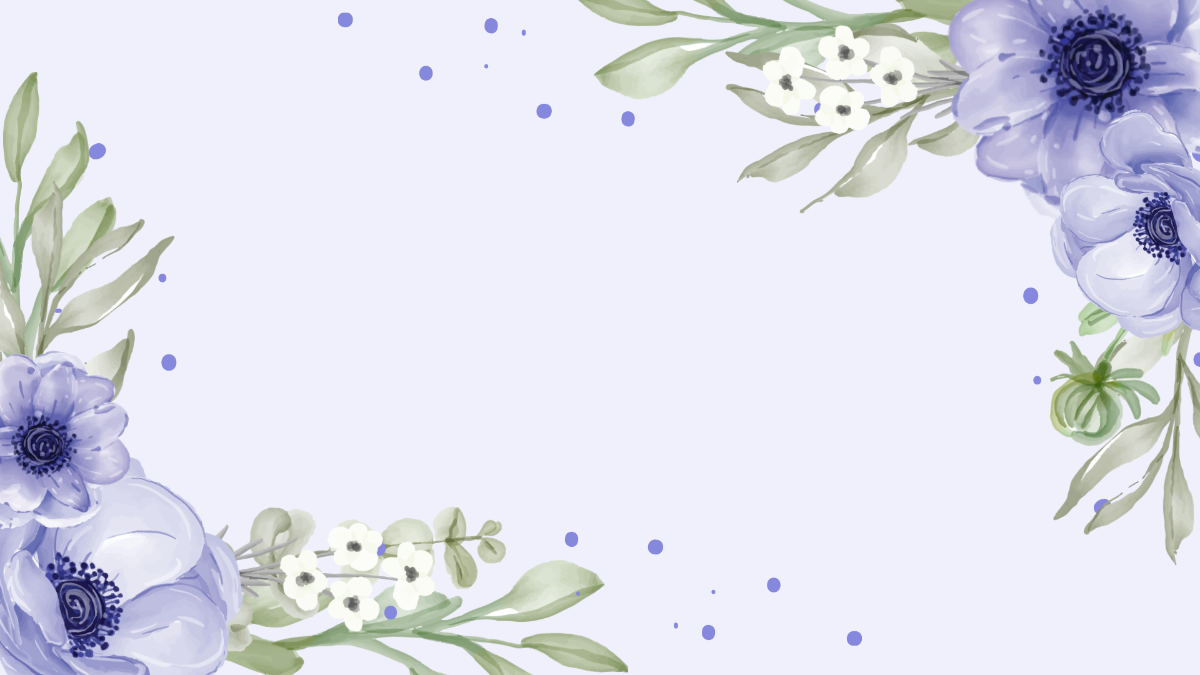 Watercolor Purple Floral Background Template