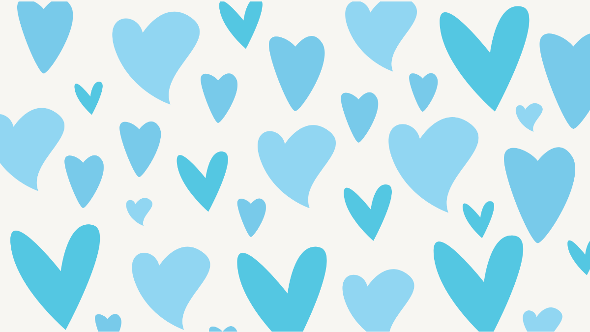 Pastel Blue Heart Background Template