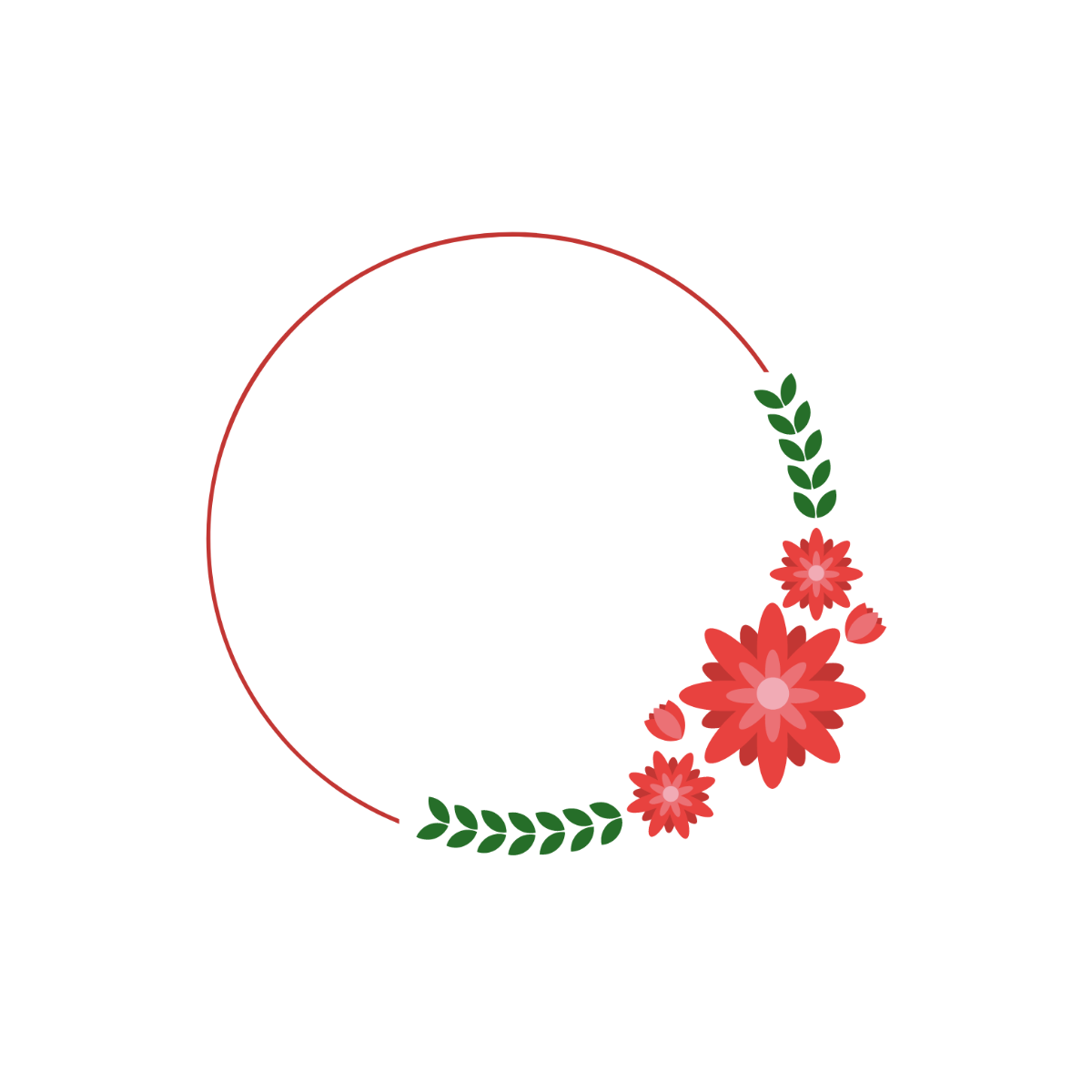 Free Floral Circle Frame Vector Template