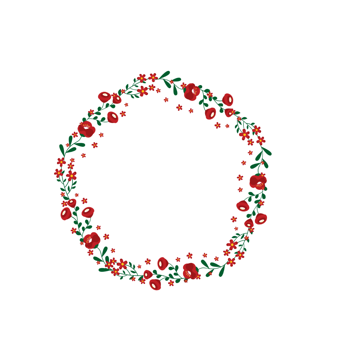 Free Oval Floral Frame Vector Template