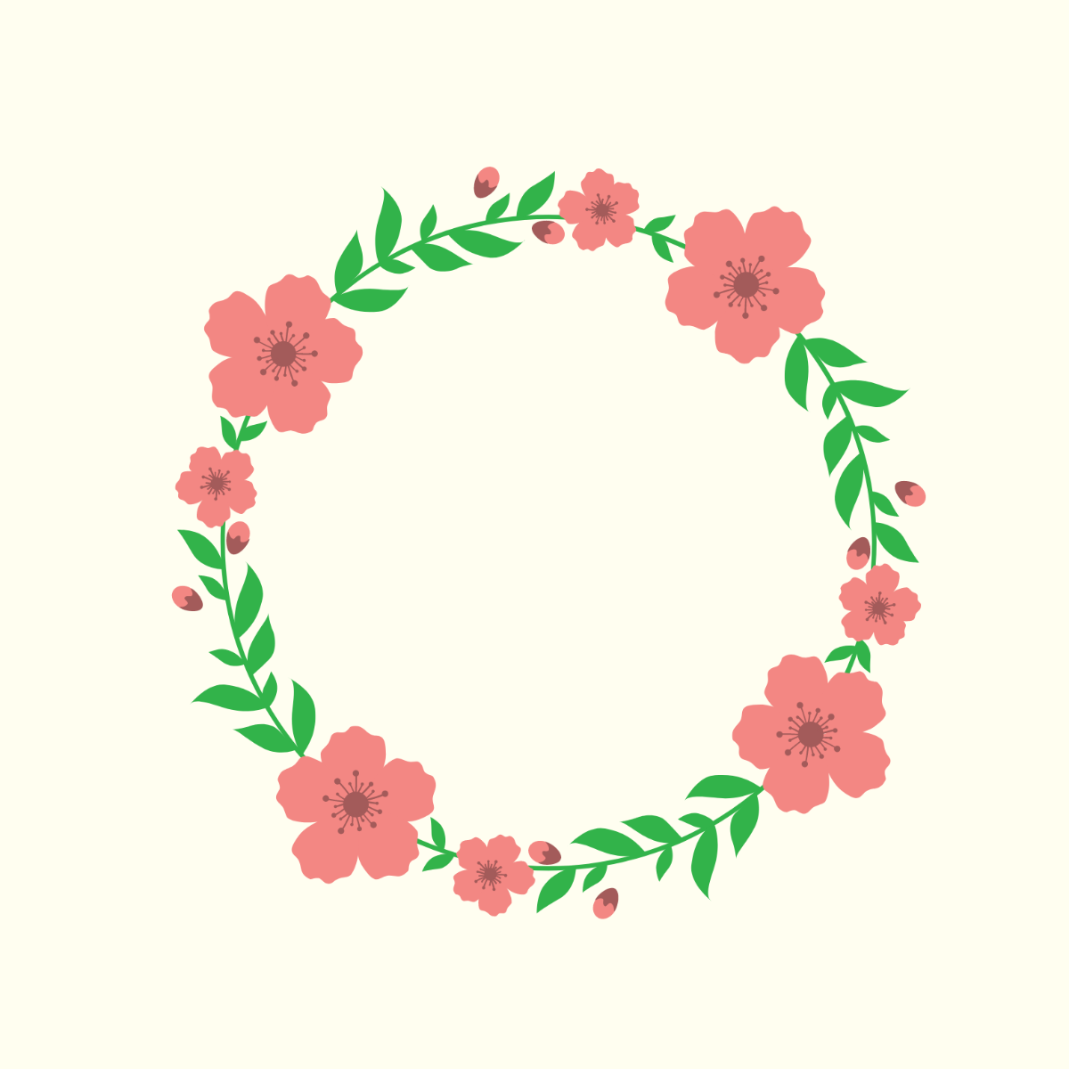Floral Frame Vector Template