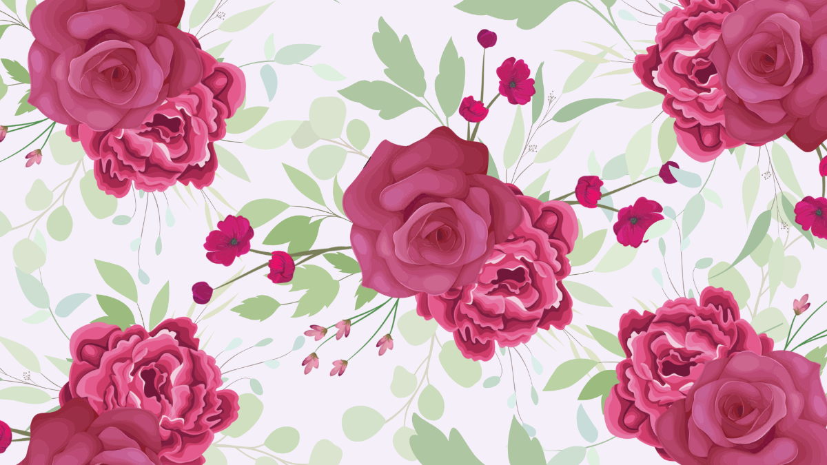 Dark Pink Floral Background Template
