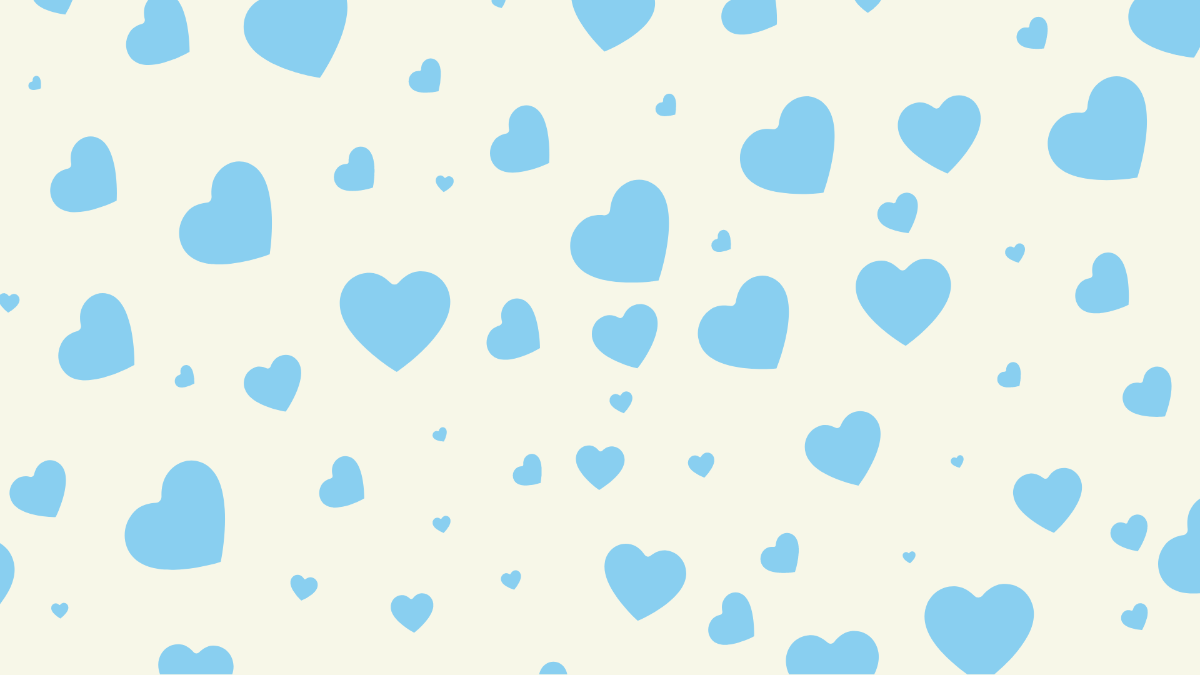 Baby Blue Heart Background Template