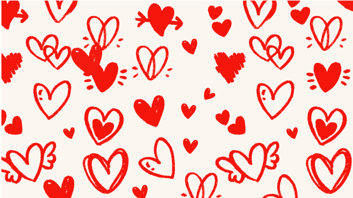 Wedding Red Heart Background Template