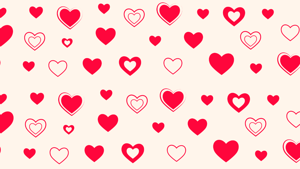 Love Red Heart Background Template