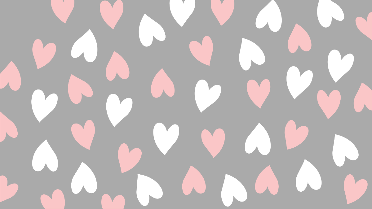 White and Pink Heart Background Template