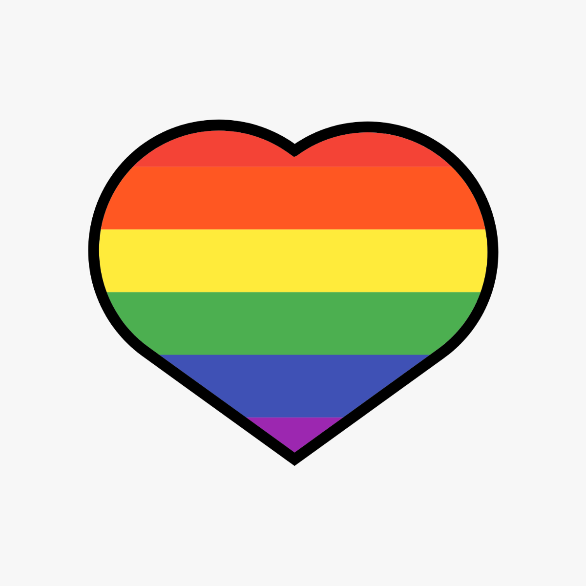 Free Rainbow Heart Clipart Template