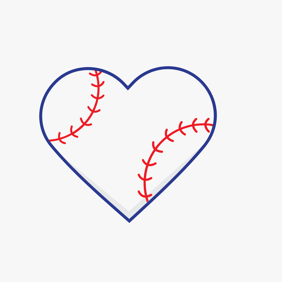 Baseball Heart Clipart Template