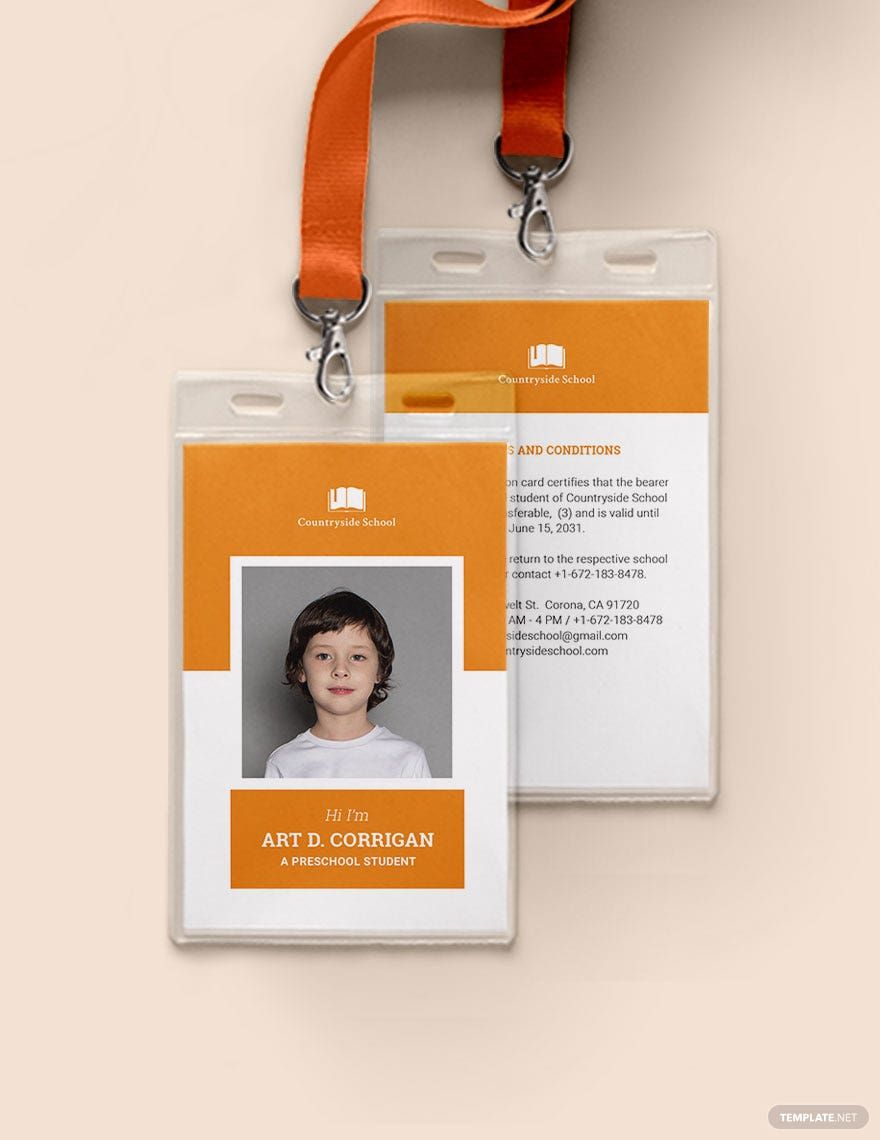 Preschool ID Card Template