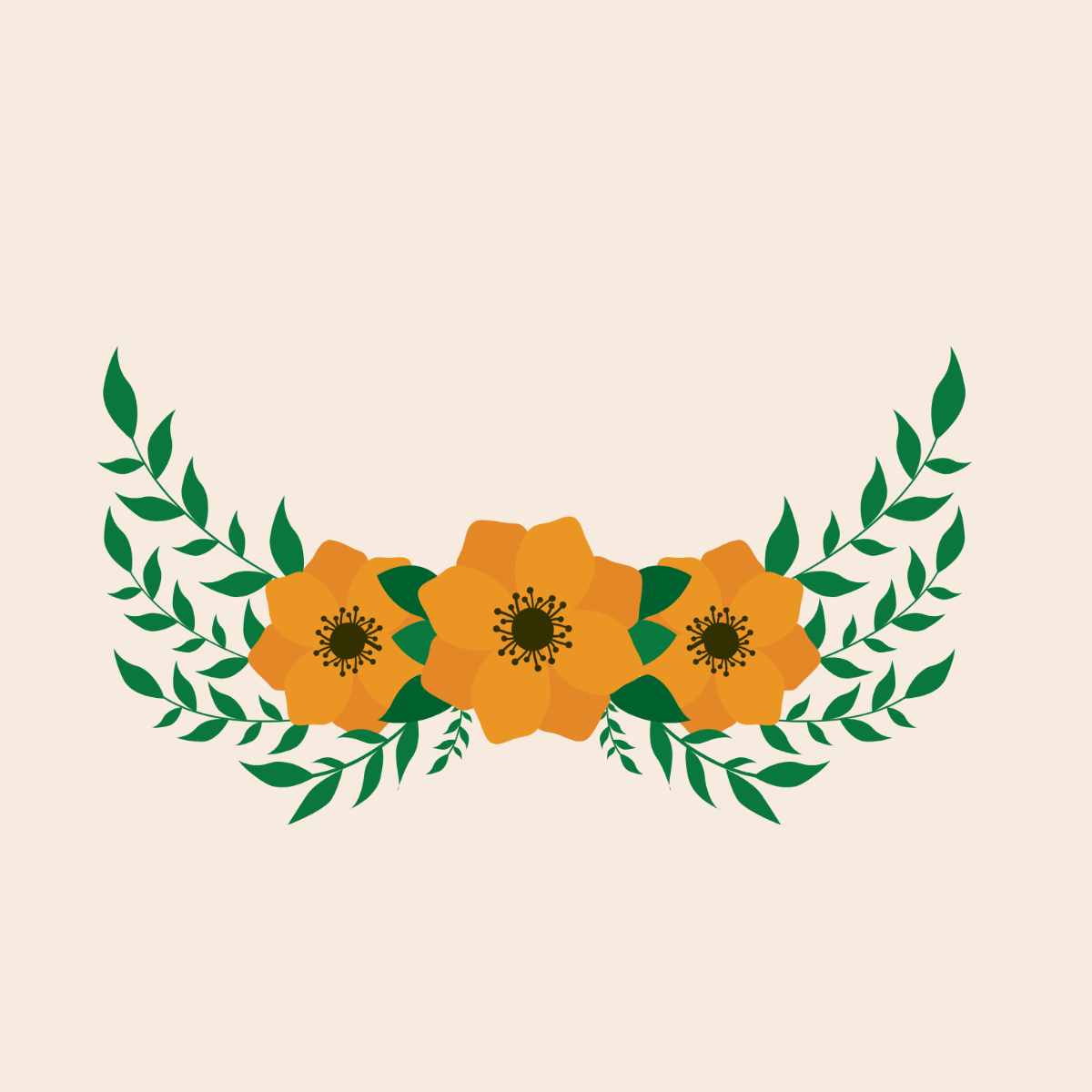 Yellow Floral Vector Template