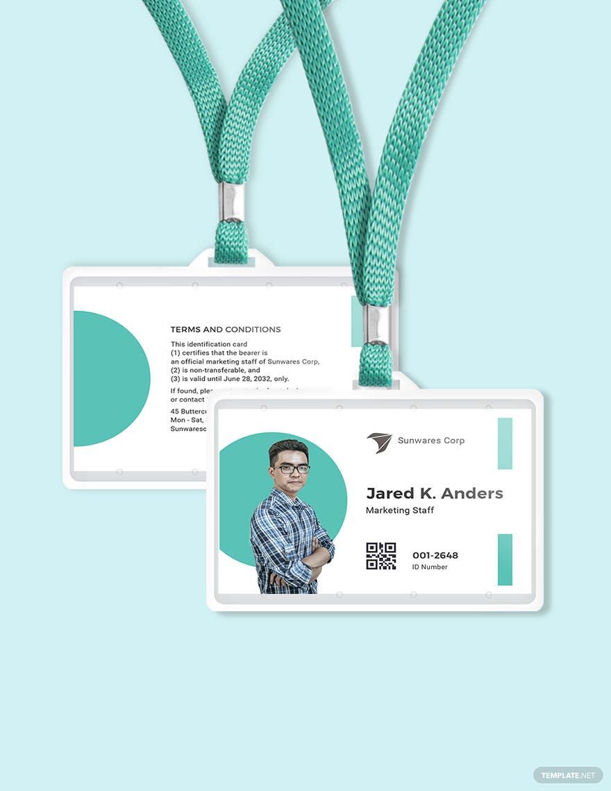 Printable Employee ID Card Template in Word, Publisher, Illustrator, Pages, PSD - Download | Template.net