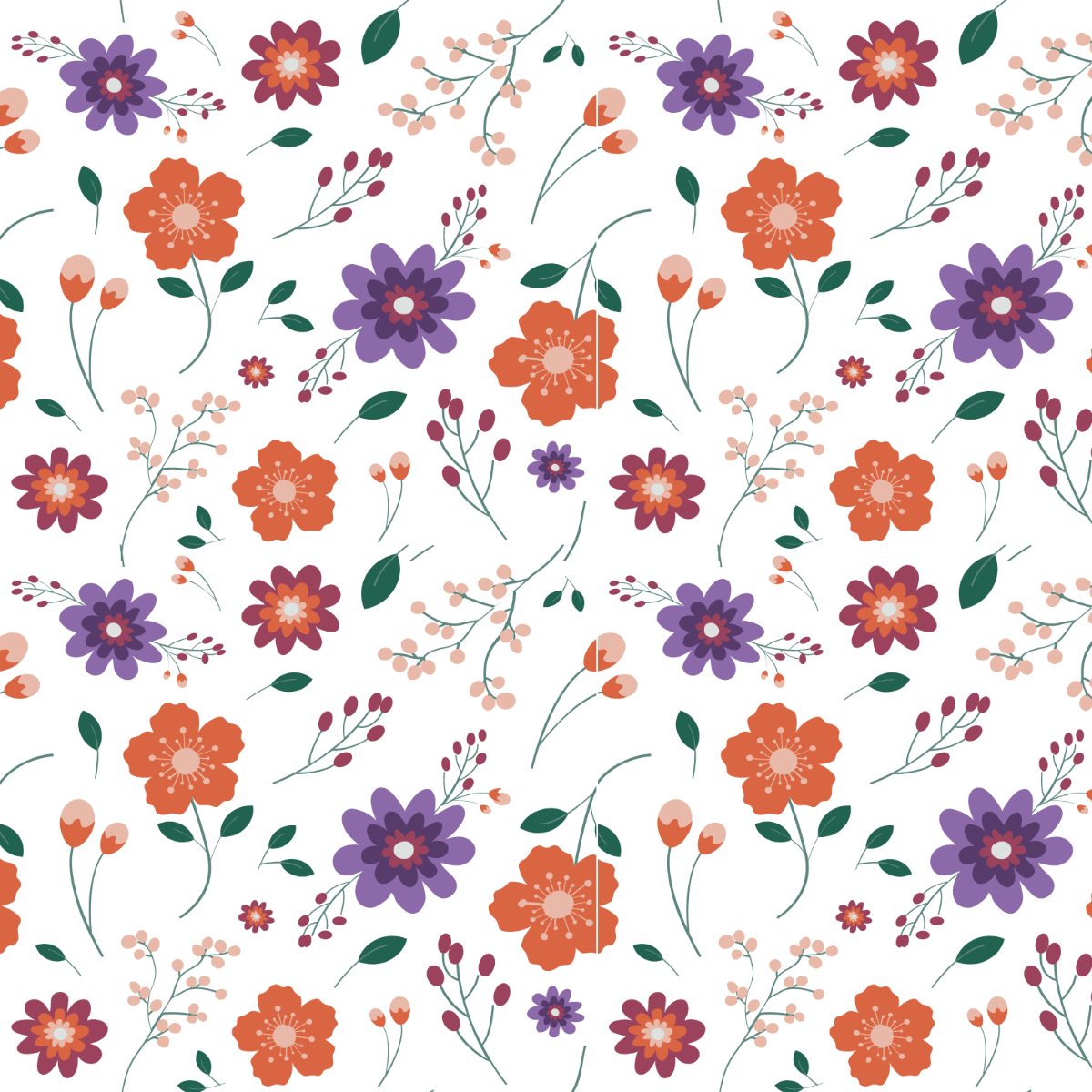 Free Floral Pattern Vector Template