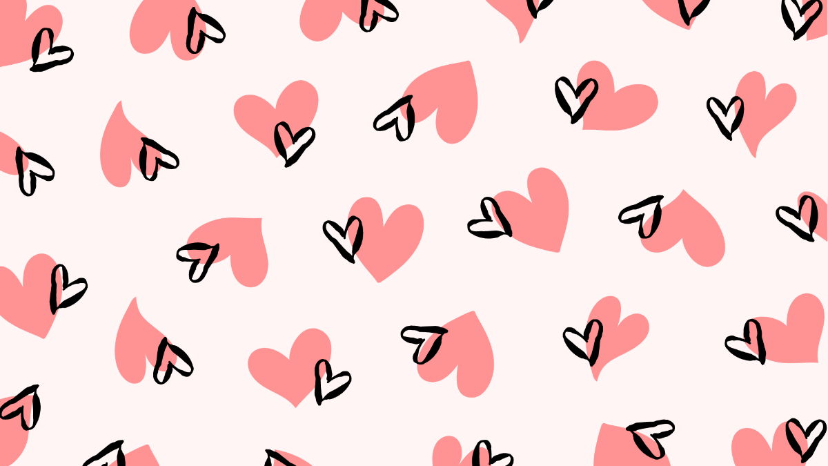 Black and Pink Heart Background Template