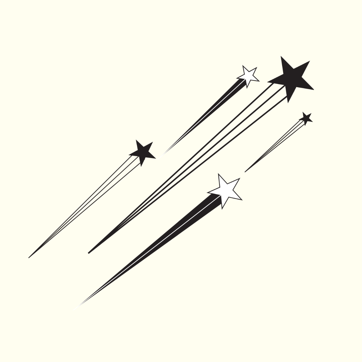 Black and White Shooting Star Vector Template