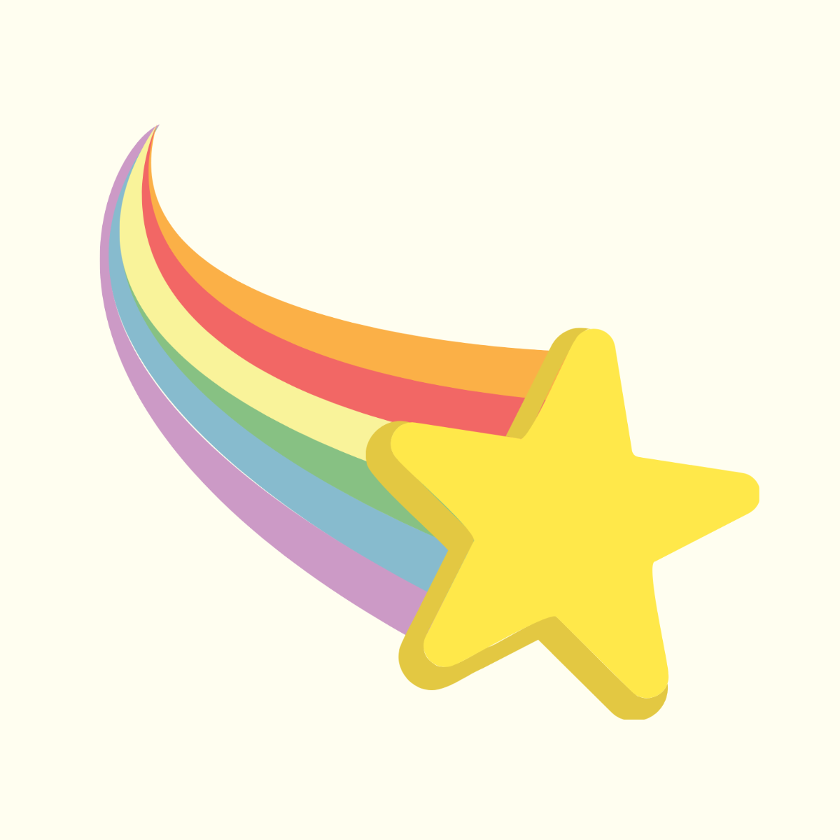 Free Rainbow Shooting Star Vector Template