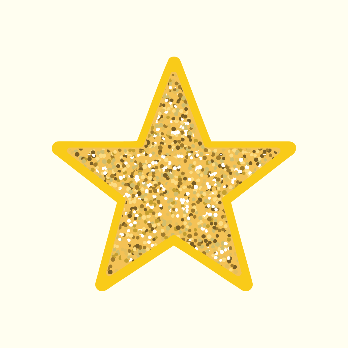 Glittery Gold Star Vector
