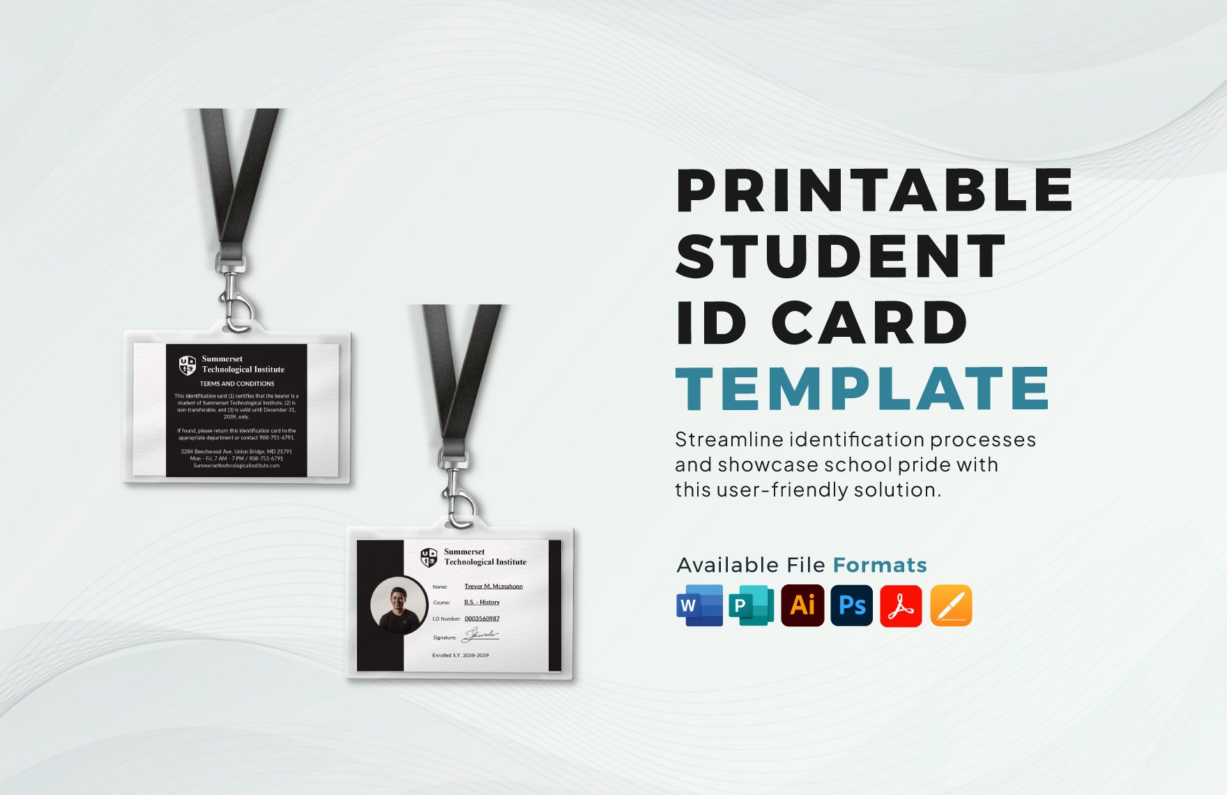 Printable Student ID Card Template
