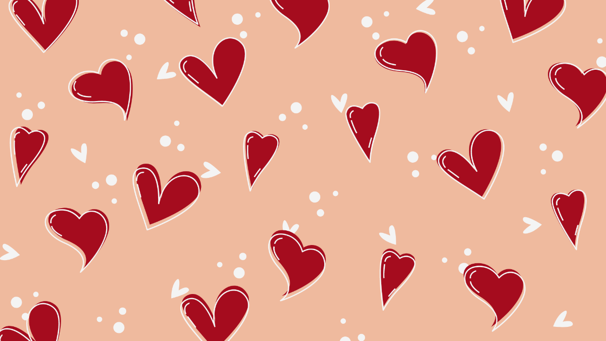 Red And White Heart Background Template