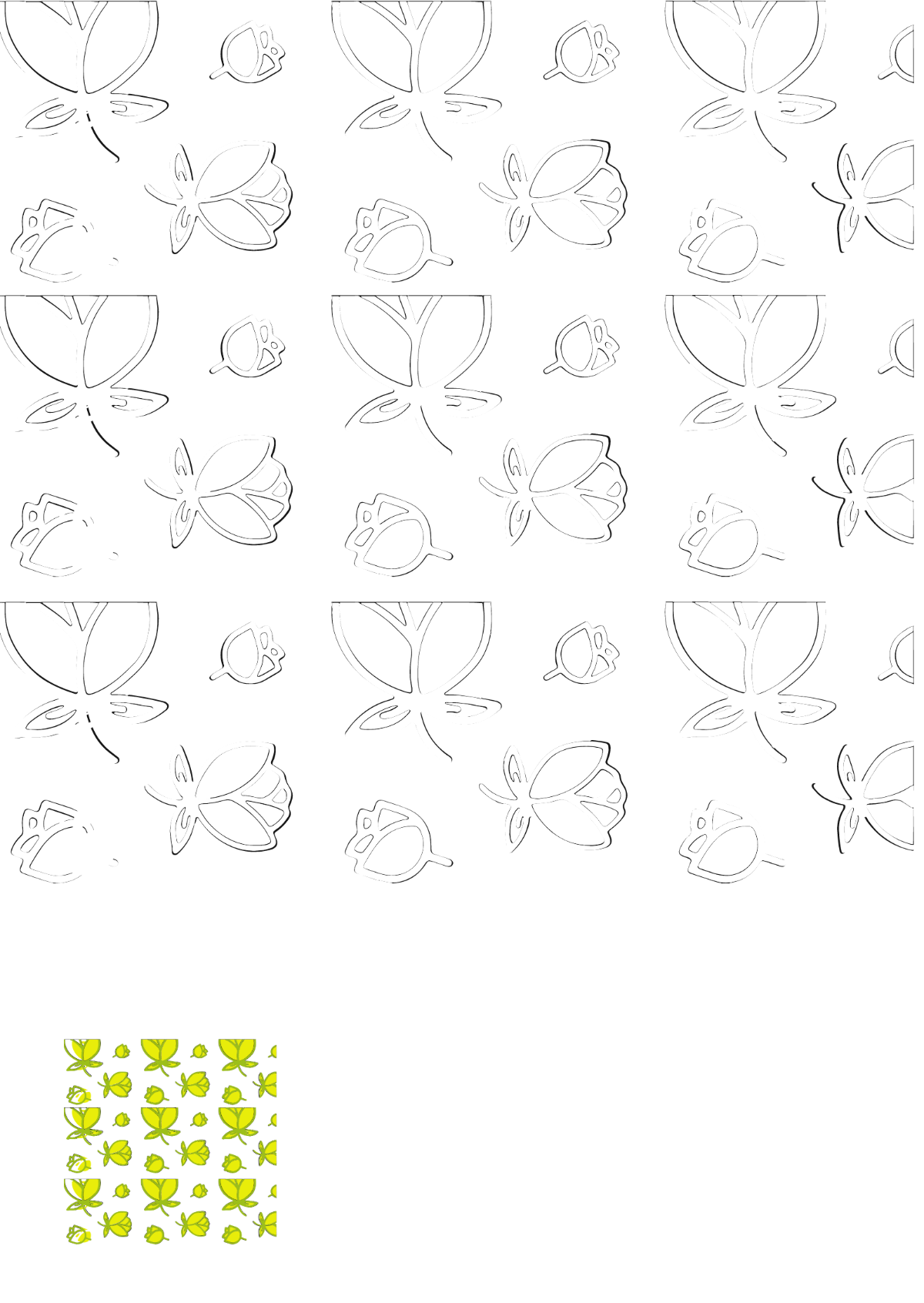 Abstract Floral Background Coloring Page Template