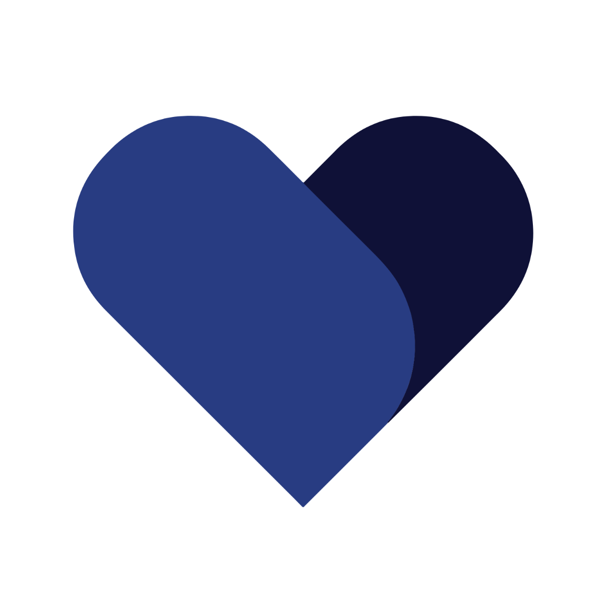 Free Navy Blue Heart Clipart Template