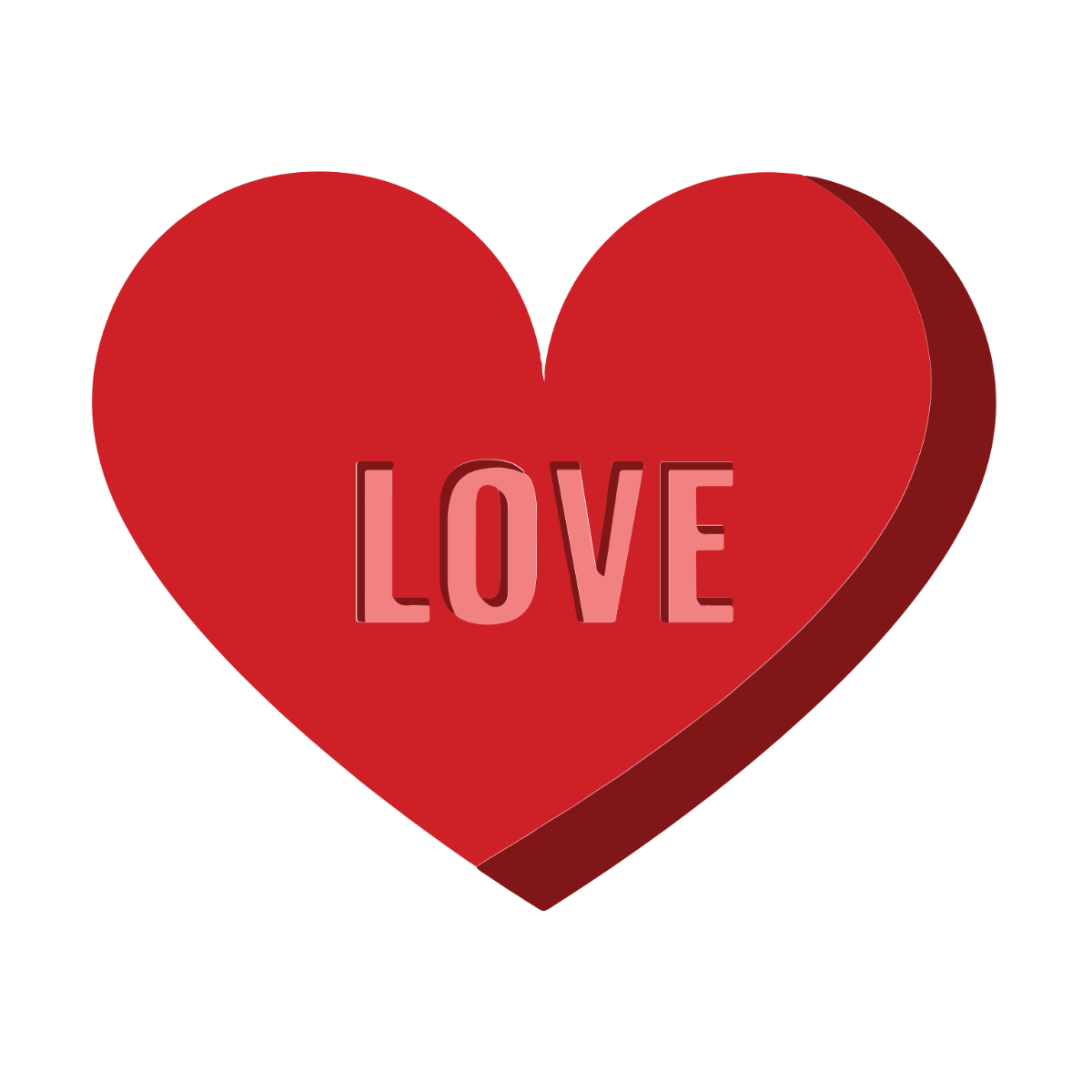 Free Love Heart Clipart Template