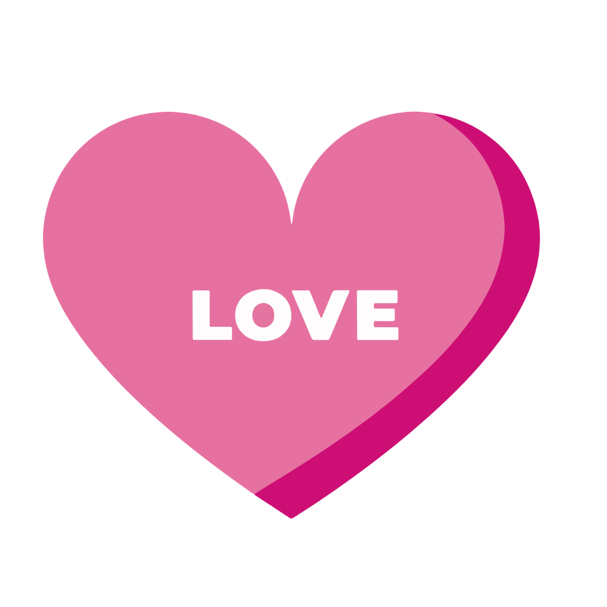 Pink Love Heart Clipart Template