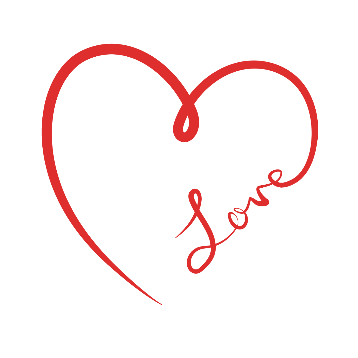 Love Heart Shape Clipart Template
