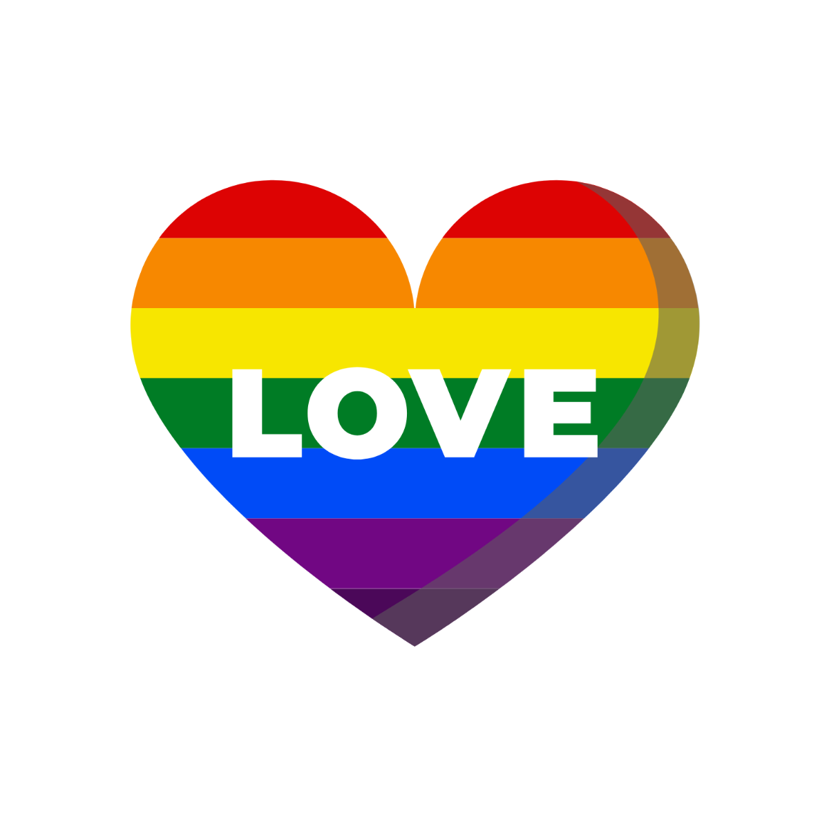 Free Rainbow Love Heart Clipart Template