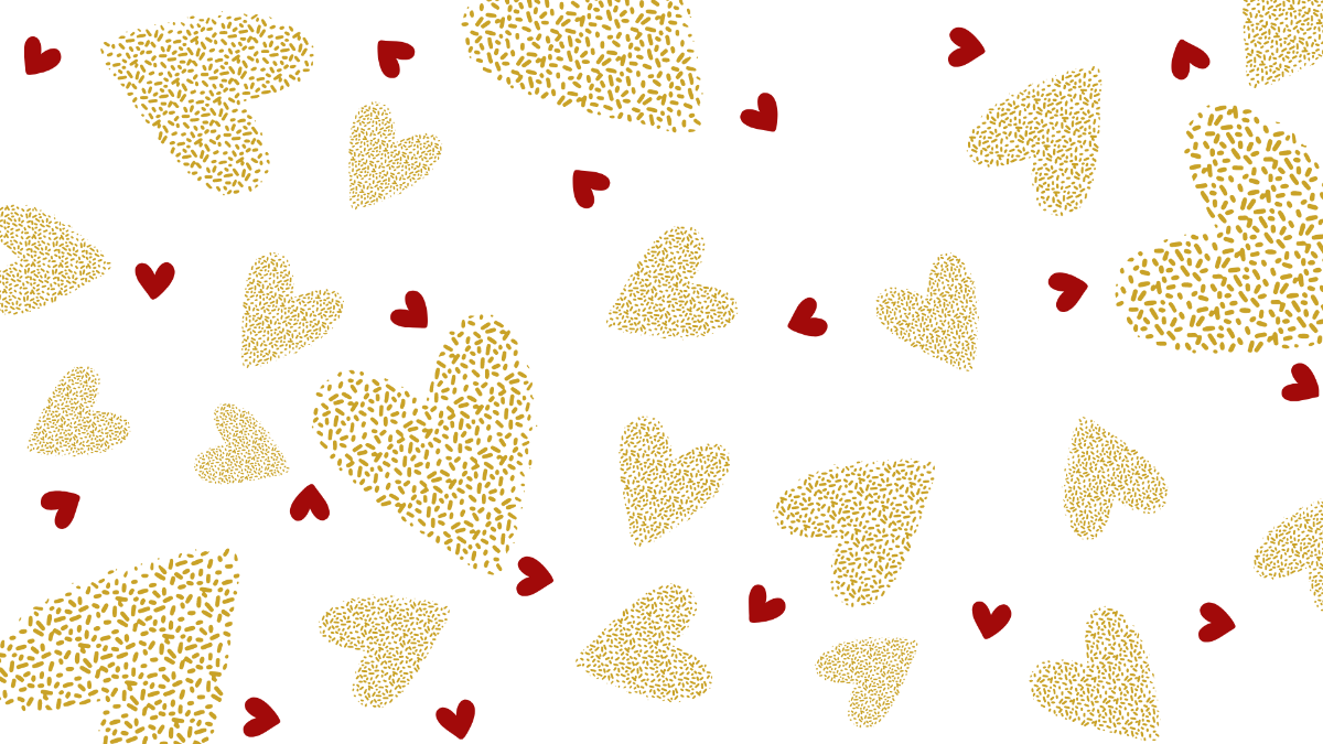 Red and Gold Heart Background Template