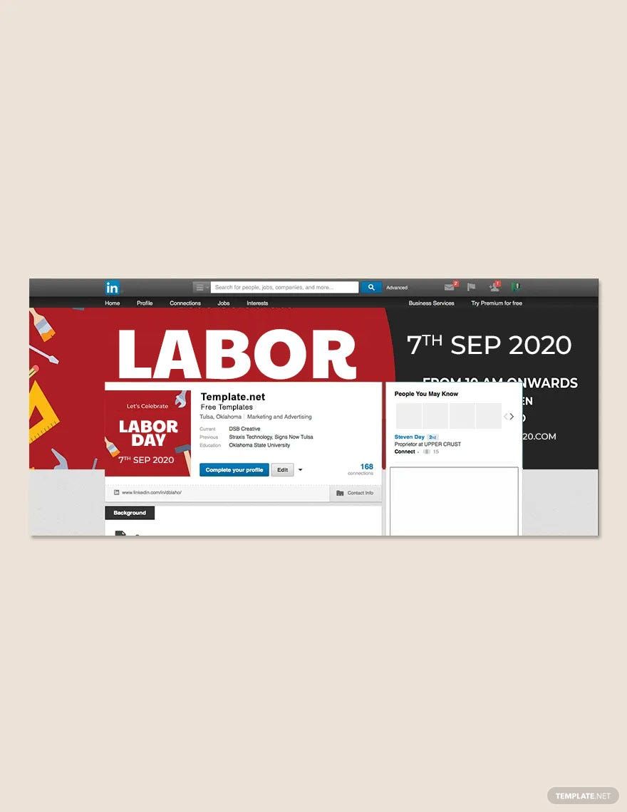 Free Labor Day LinkedIn Profile Banner Template