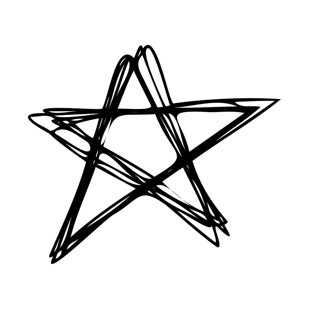 Hand Drawn Star Vector Template