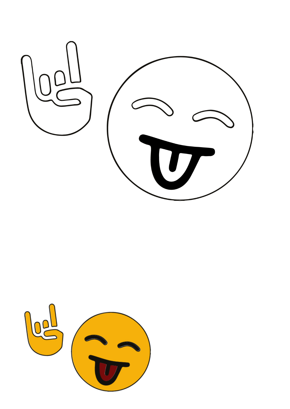 Rock Smiley Coloring Page Template