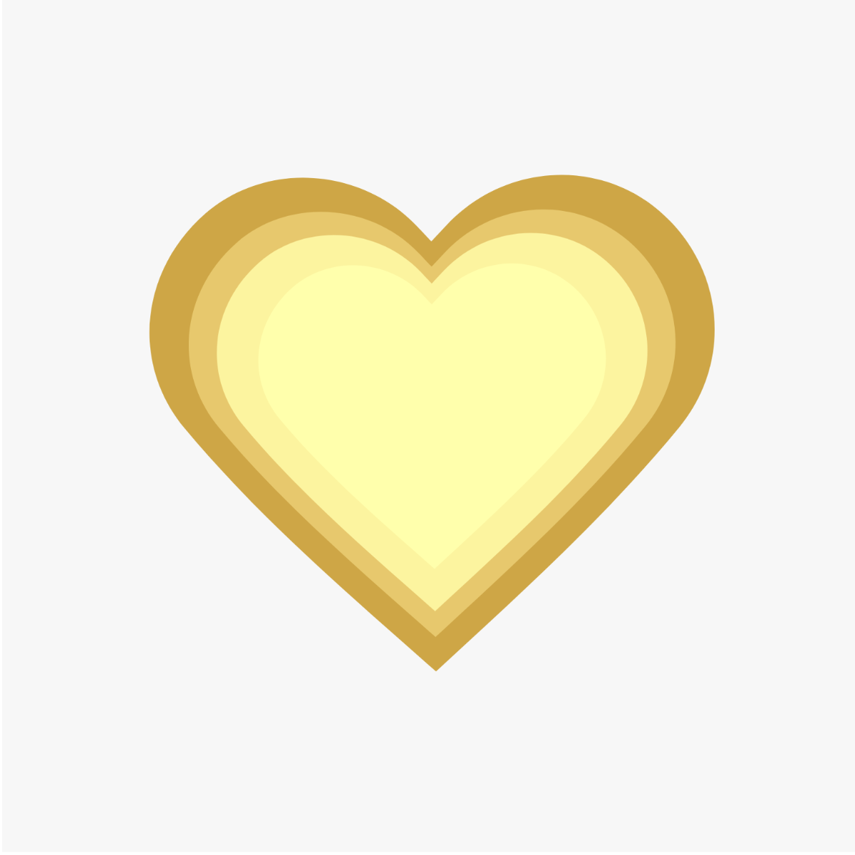 Gold Heart Clipart Template
