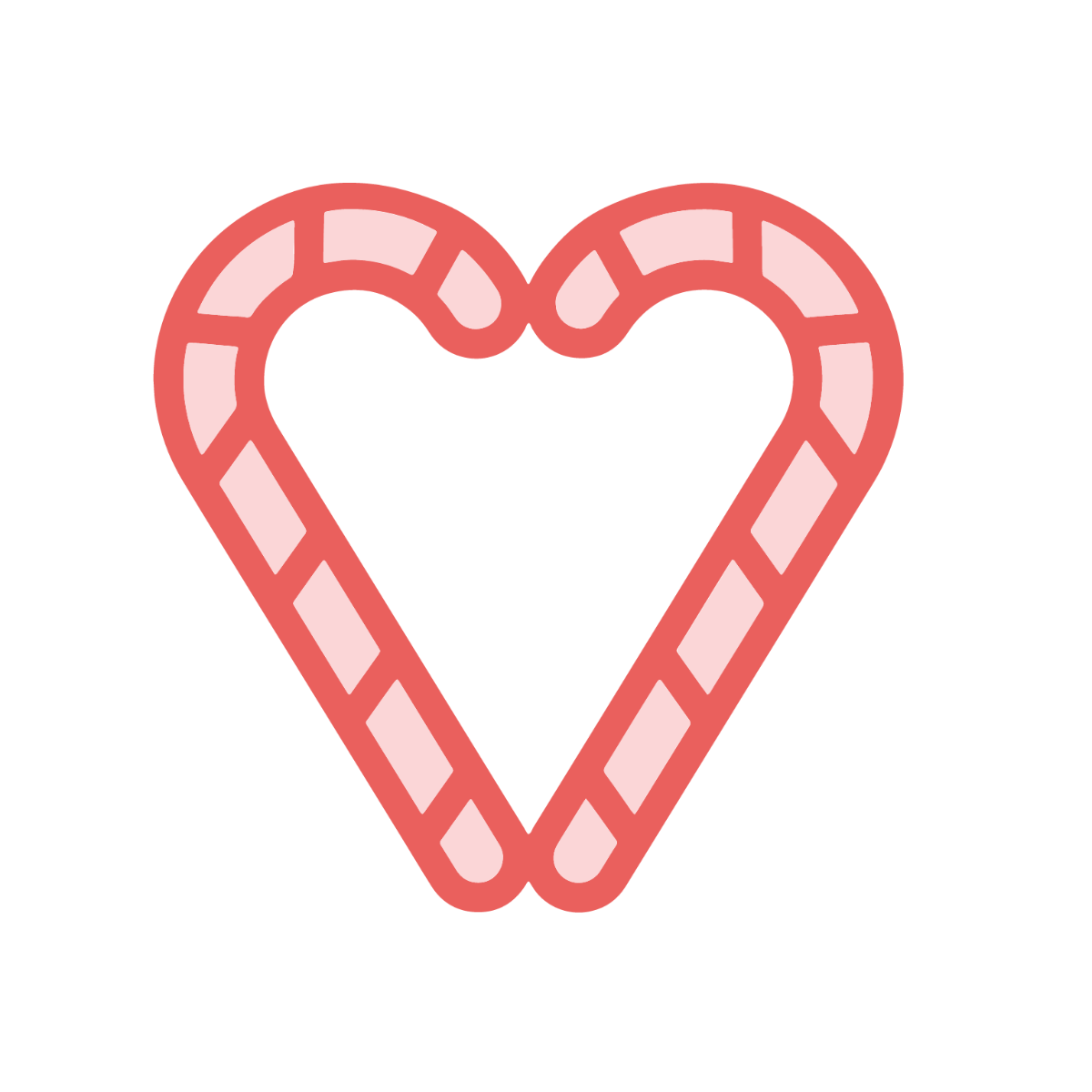 Free Candy Cane Heart Clipart Template