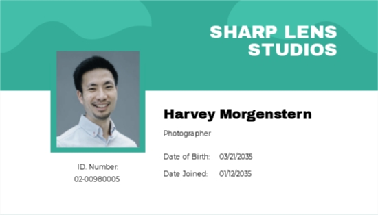 Professional Photographer ID Card Template.jpe
