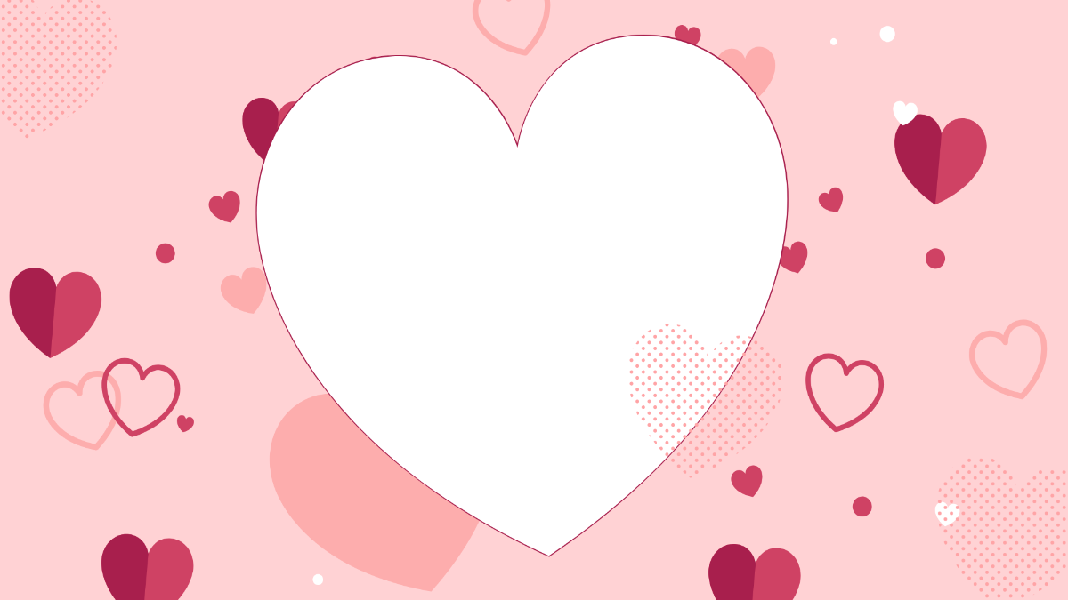 Red Heart Frame Background Template