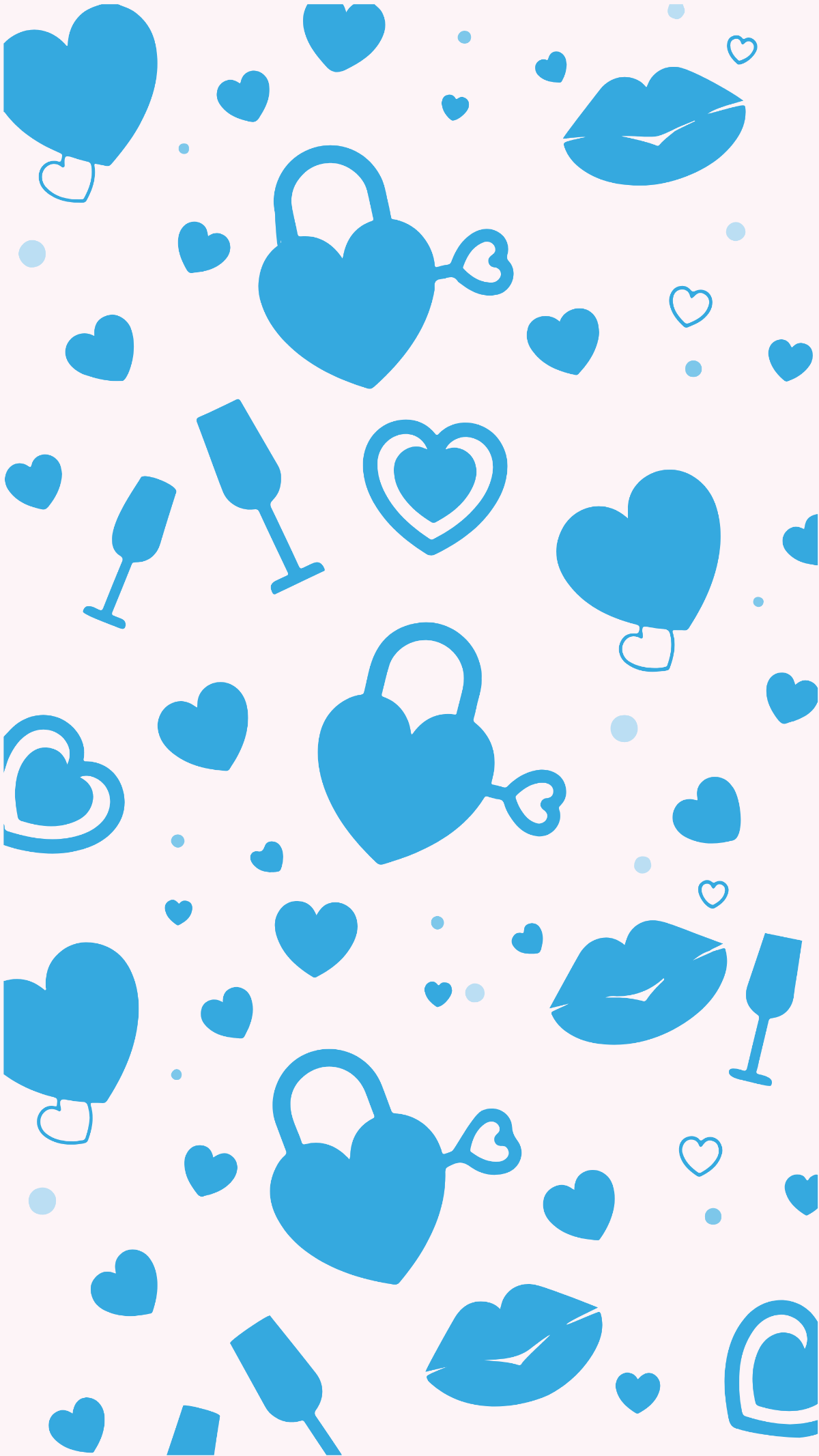 Wedding Blue Heart Background Template