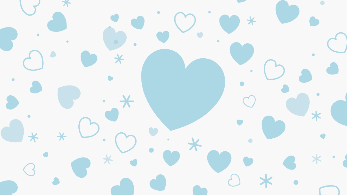Light Blue Heart Background Template