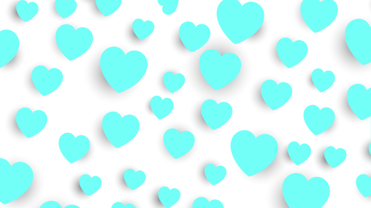 Aqua Blue Heart Background Template