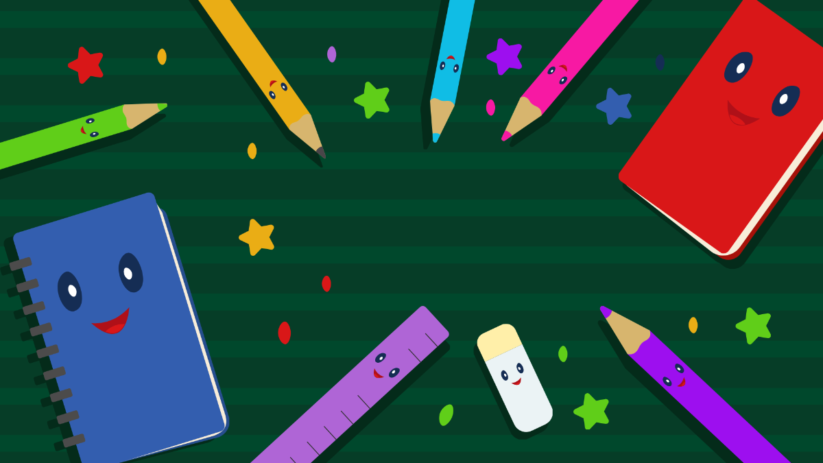 Cute Back To School Background Template