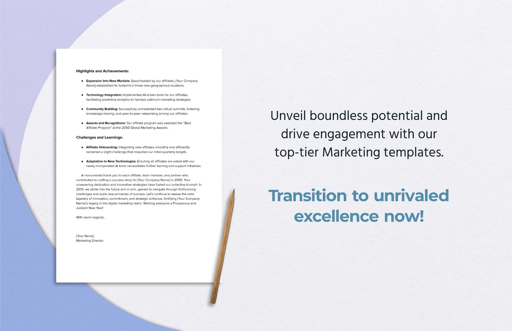 Marketing Affiliate Year-End Statement Template