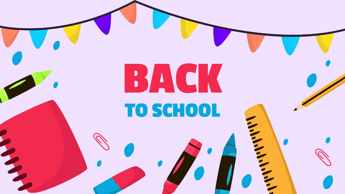 Colorful Back To School Background Template