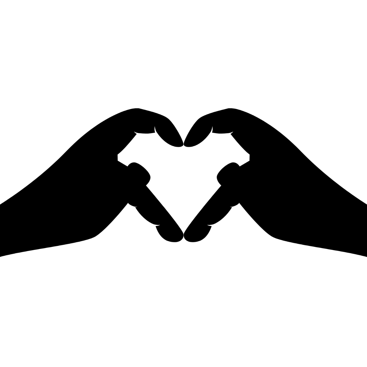 Hands Forming Heart Silhouette Template