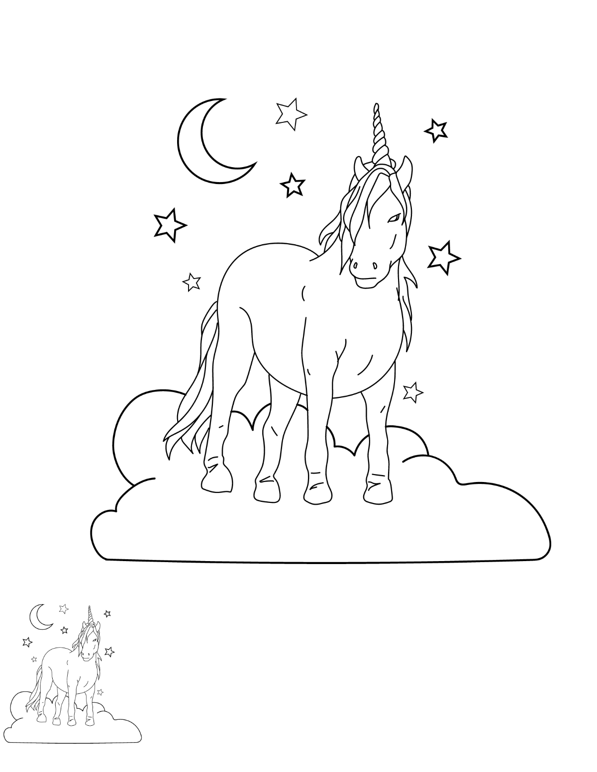 Unicorn Horse Coloring Page