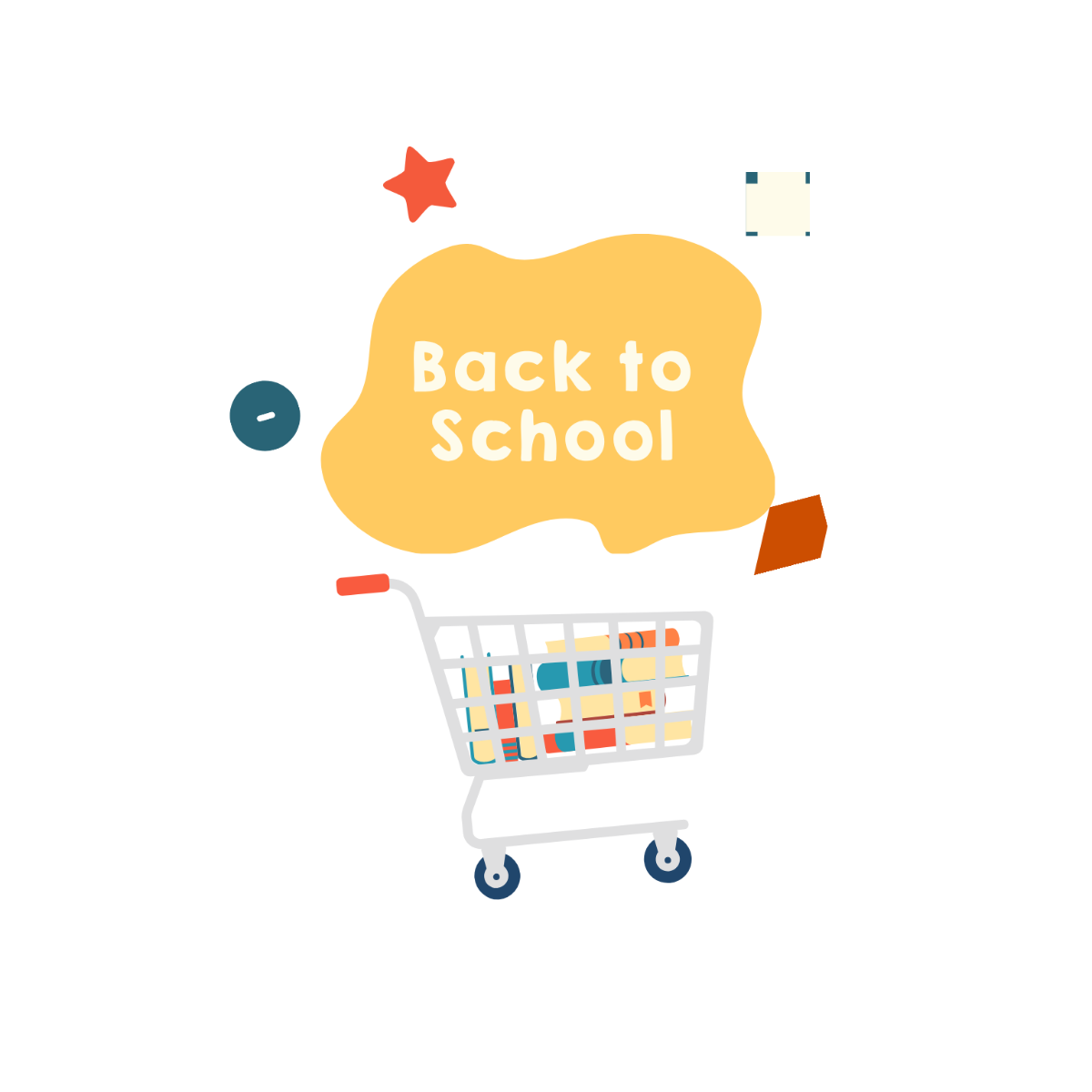 Free Back To School Shopping Clipart Template to Edit Online
