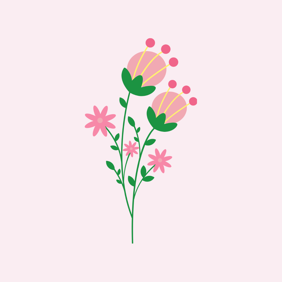 Free Pink Floral Vector Template