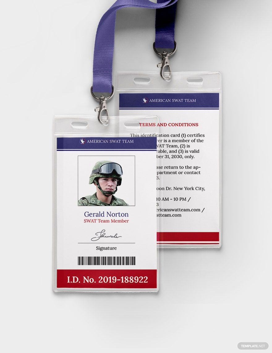 SWAT ID Card Template