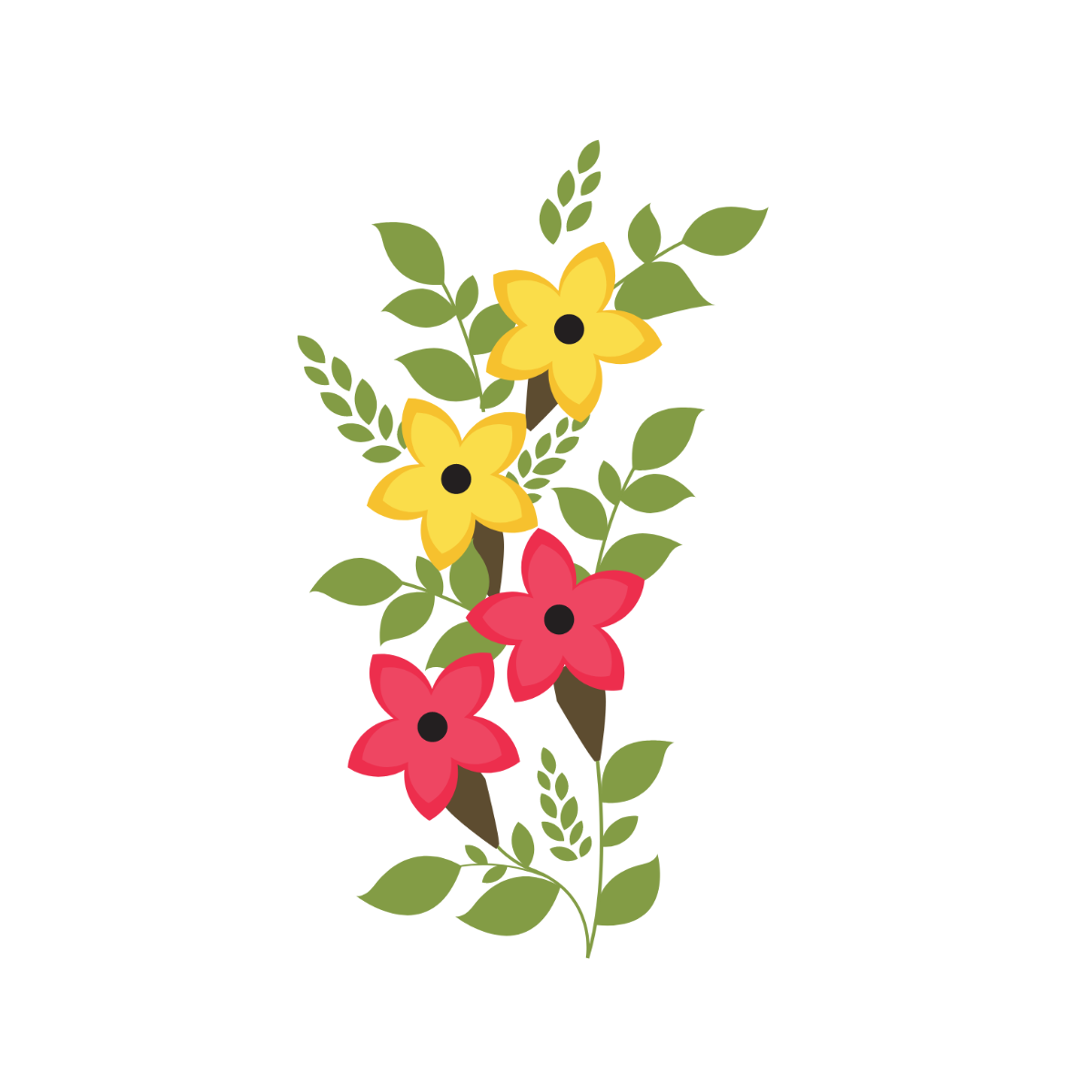 Free Pink and Yellow Floral Vector Template