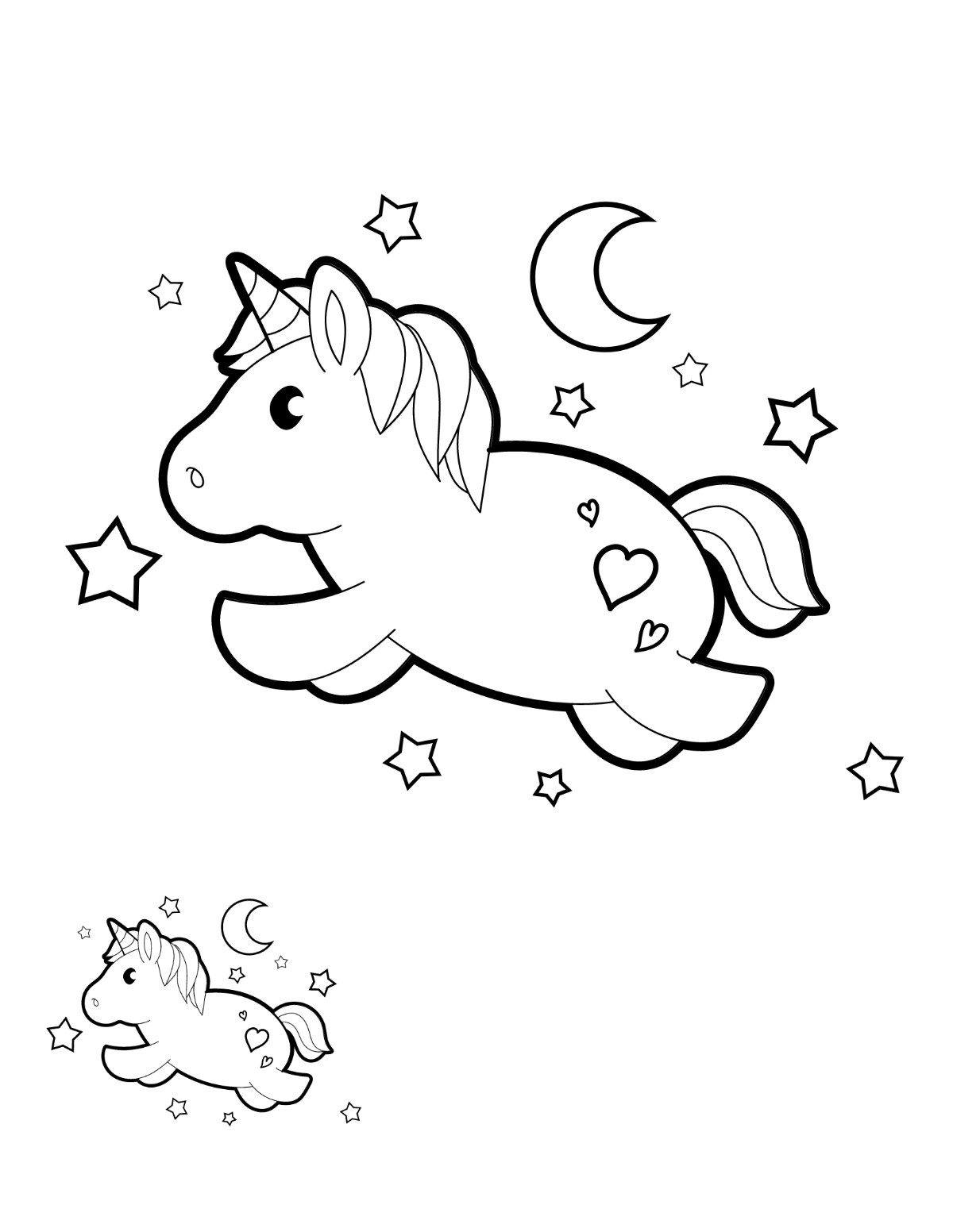 Free Fancy Unicorn Coloring Page Template